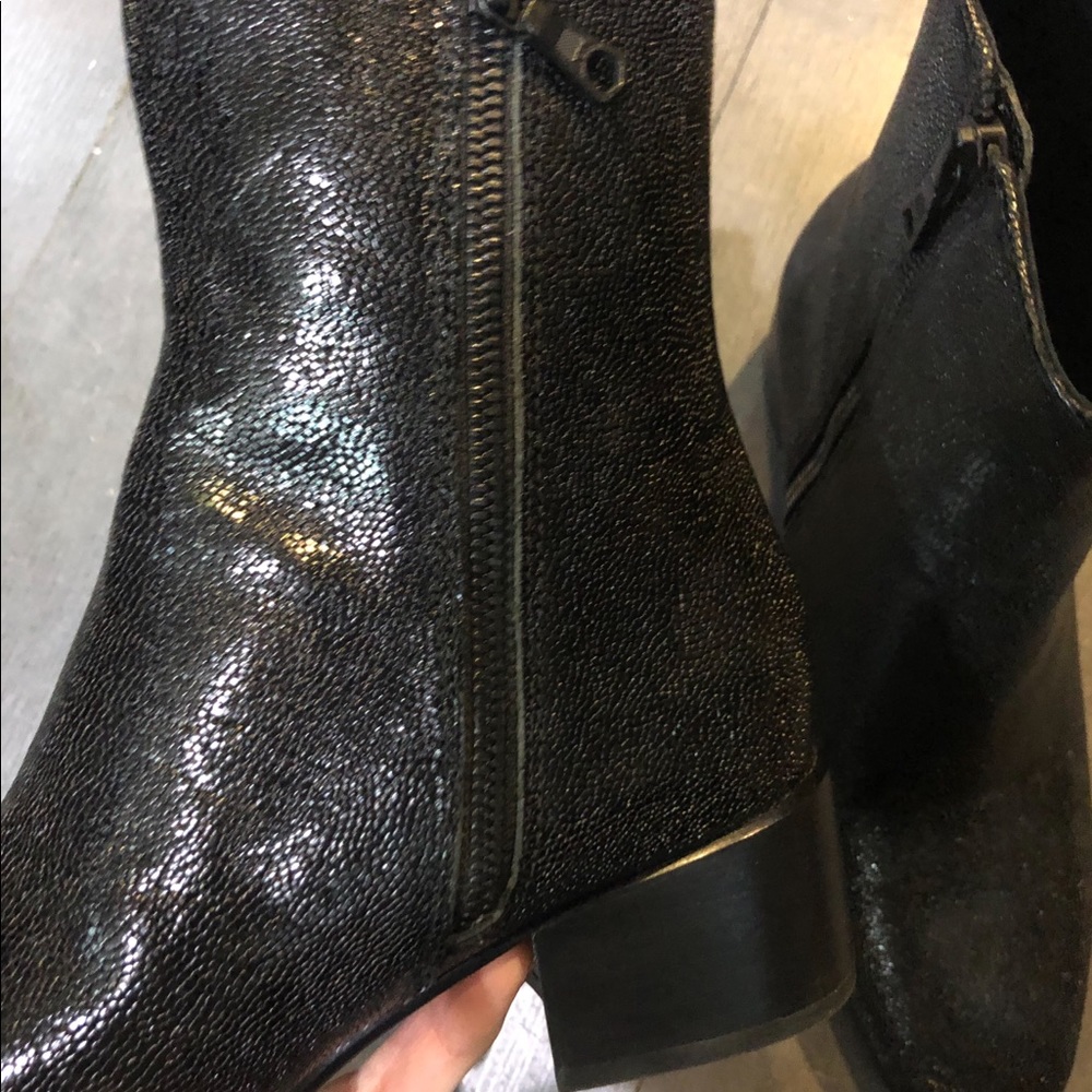 Rag & Bone Black Aslen Textured Leather Mid Boots - image 3